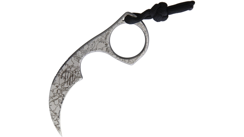 Bastinelli Creations Diagnostic Karambit Skulls Knife, 1.5 Bohler N690 stainless karambit blade, Skull artwork on blade and handle, DIAGNOSTIC SW SKULLS E