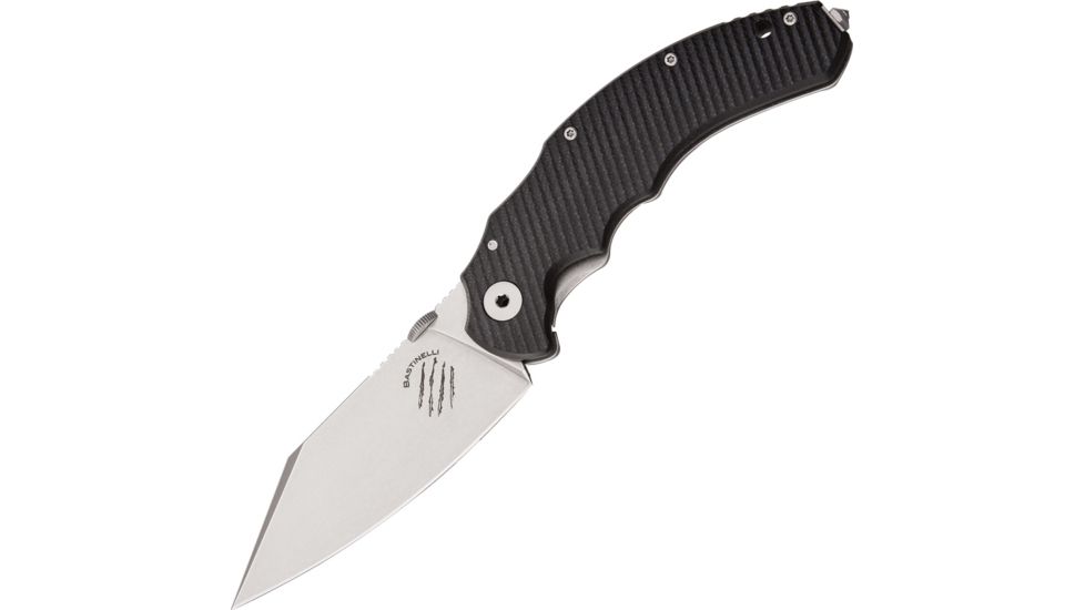 Bastinelli Creations Dragotac Compact Framelock Folding Knife,3.625in,Stonewash,Black,G10 Handle BASDC