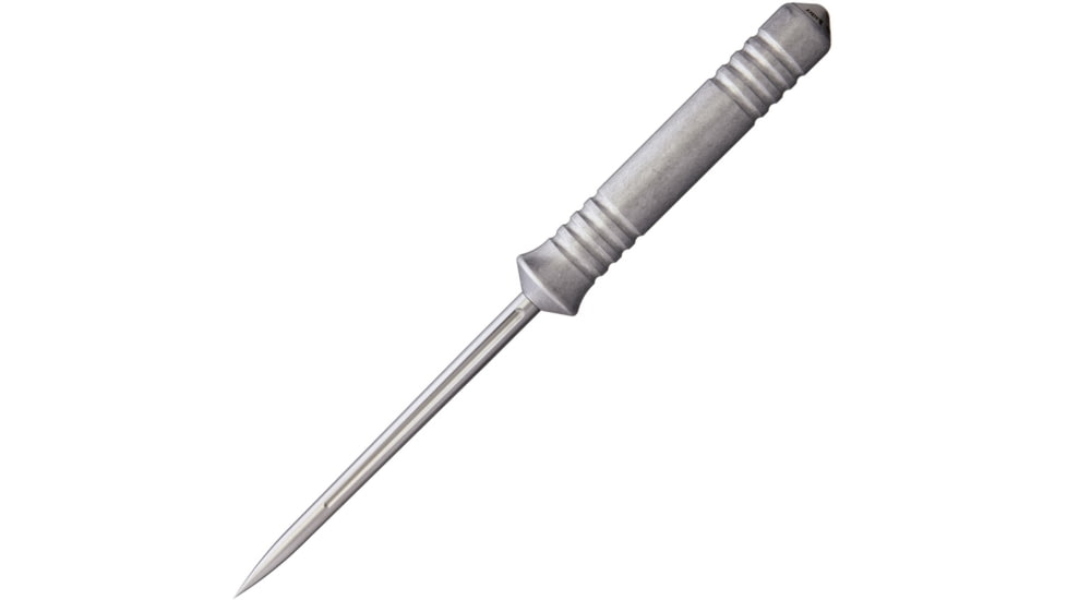 Bastinelli Creations Ice Scream Ice Pick Knife, 8.63in Overall, 4.25in Blade, Tumbled Finish Aluminum Handle, Hdl420 Steel Pick, Sheath, ICE SCREAM STONE WASHED