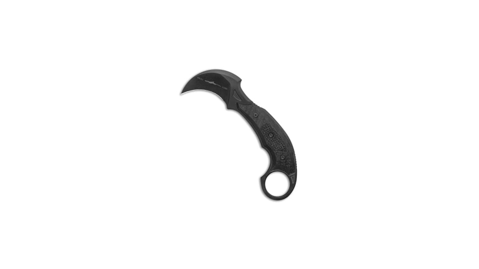 Microtech Bastinelli Signature Iconic Karambit Fixed Blade Knife, 2.25in, Premium Blade Steel, Hawkbill Blade, Carbon Fiber, Black Handle, Black/Black, 6.125 inch, BHQ-138701