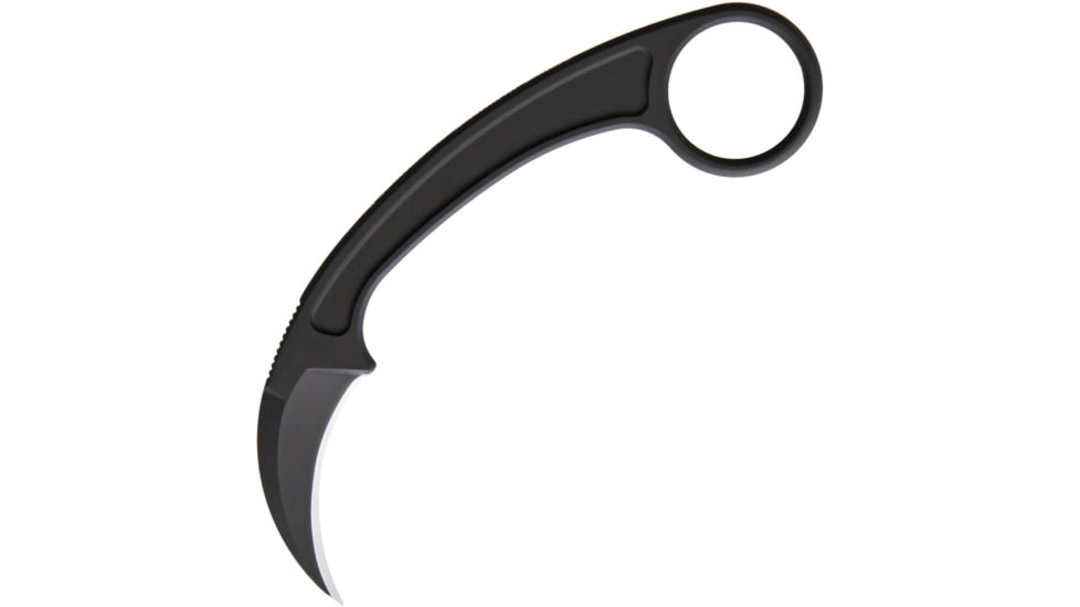 Bastinelli Creations PiKa Karambit Knife, 5.13in Overall, 1.63in Blade, One Piece Black Cerakote N690Co Steel, Collaboration w/ Doug Marcaida And Funker Tactical, Black Kydex Sheath, PIKA CERAKOTE