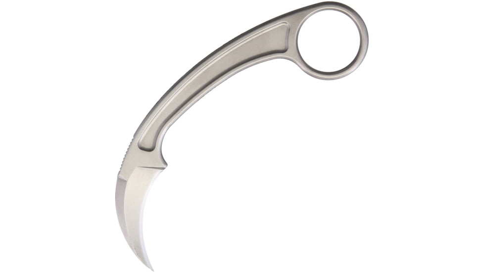 Bastinelli Creations PiKa Karambit SW Knife, 5.13in Overall, 1.75in Stonewash N690 SS Blade, One Piece Construction, Black Kydex Sheath, PIKA SATIN