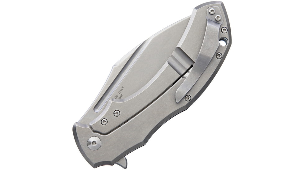 Bastinelli Creations Shadow Framelock Folding Knife, 3.75in SW Elmax Steel Blade, Carbon Fiber Handle With SW SS Back Handle, Fox Knives Collaboration, Black Synthetic Case, SHADOW CARBON