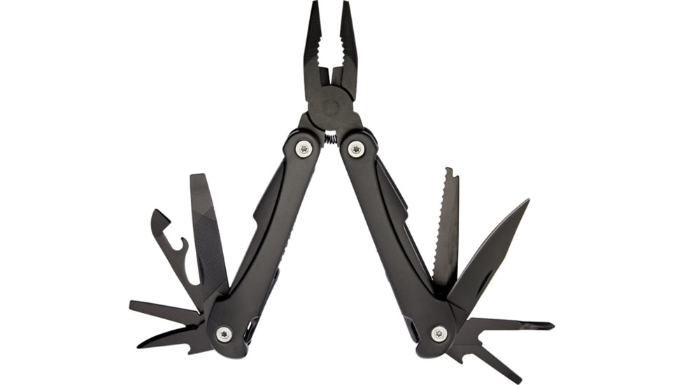 Bastion 13-in-1 Pocket Multitool, 4.25in Closed, SS Handles, Safe Locking Mechanism, Black Nylon Belt Sheath, BSTN-MULTITOOL-PLY