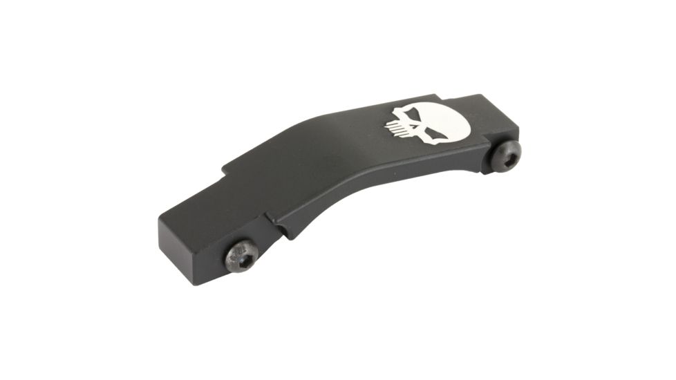 Bastion 5.56/223 AR Threaded Trigger Guard w/ Skull, Black and White, BASARFL-GRD-BW-BTSKUL