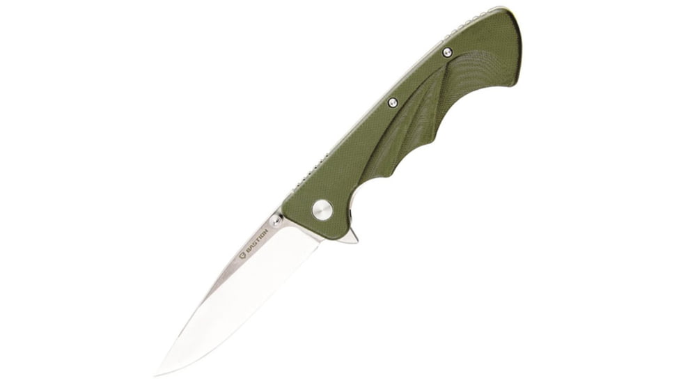 Bastion Flight Linerlock Folding Knife, Bastion D2 Steel Blade Flipper Folder Pocket Knife G10 OD Green Scales - Flight, OD Green Scales, OD green, BSTN-FLTSLV-ODG