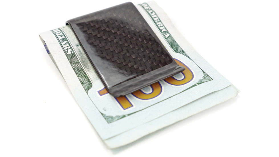 Bastion Pure Carbon Fiber Money Clip, 2 3/4in X 1 1/2in, Premium Pure 3K Carbon Fiber Construction, Glossy Finish, CFMNCLP-GLSS