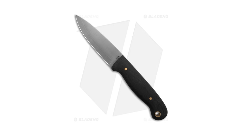 Battle Horse Knives Explorer Fixed Blade Knife, 3.60in, O1, Drop Point Blade, Micarta Black Handle, Steel/Black, 7.80in, BHQ-198233