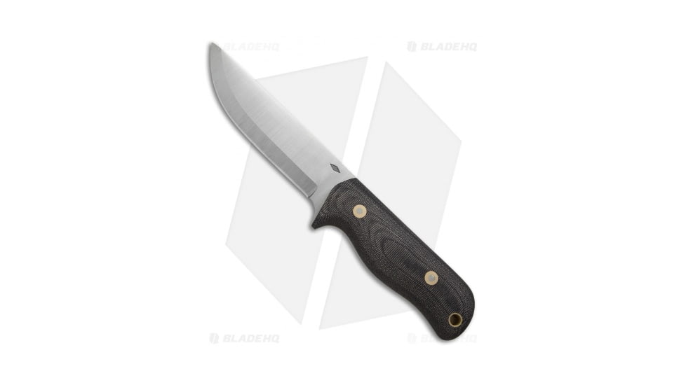 Battle Horse Knives Hawg Dog Fixed Blade Knife, 4.75in, A2, Normal Blade, Micarta Black Handle, Steel/Black, 9.25in, BHQ-37845