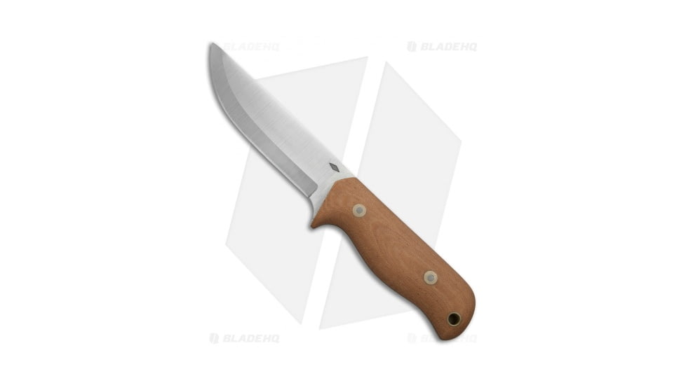 Battle Horse Knives Hawg Dog Fixed Blade Knife, 4.75in, O1, Normal Blade, Micarta Brown/Tan Handle, Steel/Brown/Tan, 9.25in, BHQ-37846