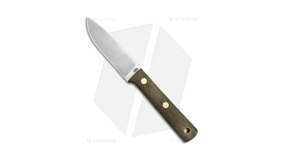 Battle Horse Knives Maverick Scout Fixed Blade Knife, 4.00in, O1, Drop Point Blade, Micarta OD Green Handle, Steel/OD Green, 8.50in, BHQ-71128
