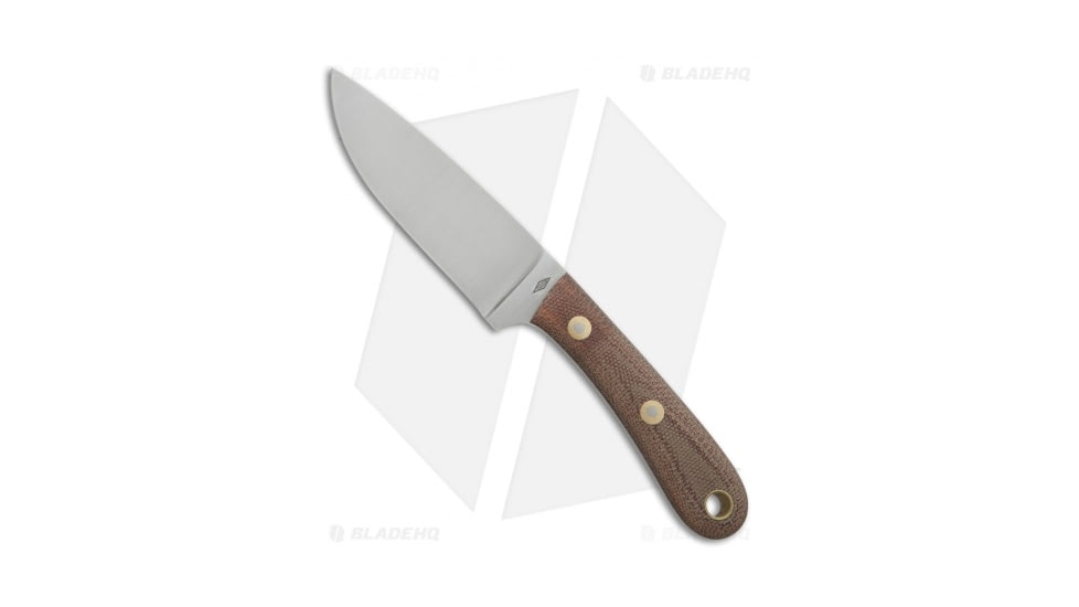 Battle Horse Knives Patriot Scout Fixed Blade Knife, 4.25in, O1, Drop Point Blade, Micarta Brown Handle, Standard, Steel/Brown, 8.125in, BHQ-49452