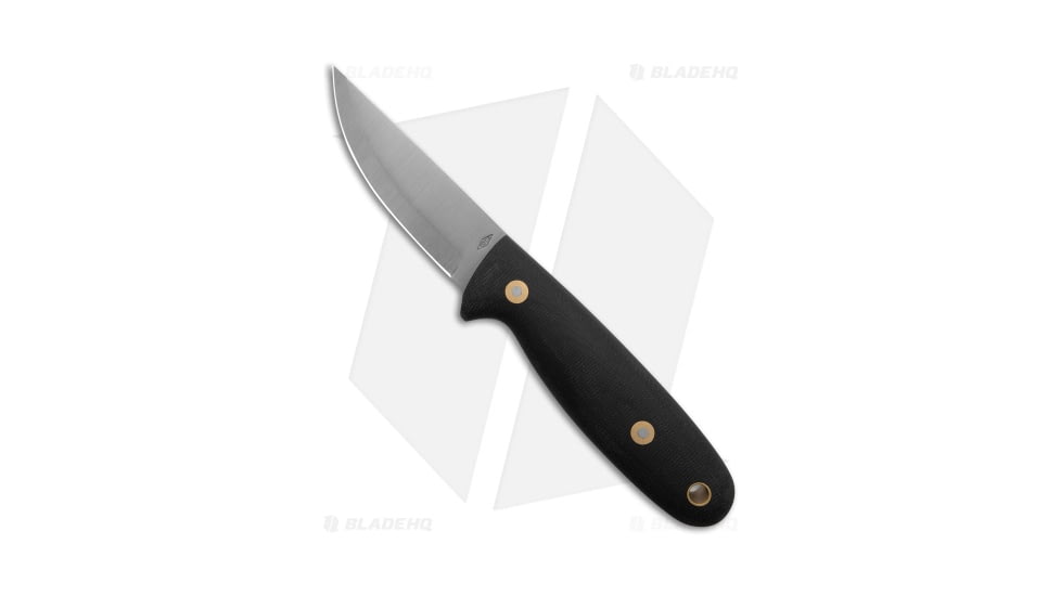 Battle Horse Knives Sisu Fixed Blade Knife, 3.50in, O1, Normal Blade, Micarta Black Handle, Steel/Black, 8.25in, BHQ-198253