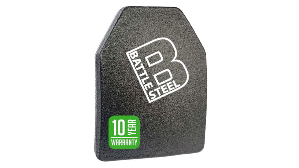 Battle Steel Level III Ballistic Armor Plate, 10x12 Shooters Cut Polyurea Coating, BS101014