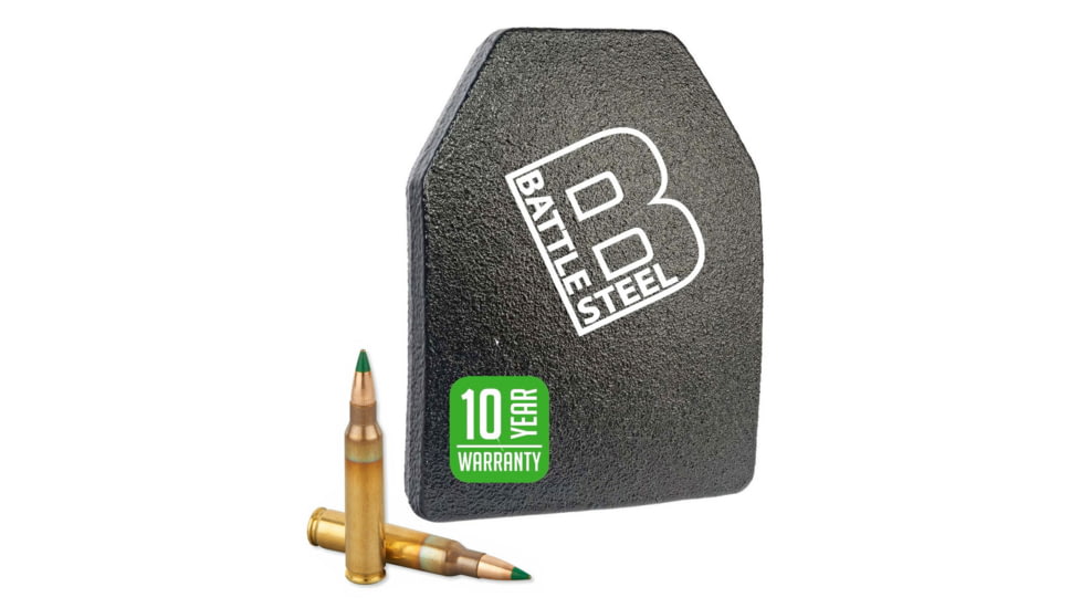 Battle Steel Level III+ Special Threat Armor Plate, Green Tip Protection, 10 x 12in, Shooters Cut, Multi-Curve, BS3+MC1012