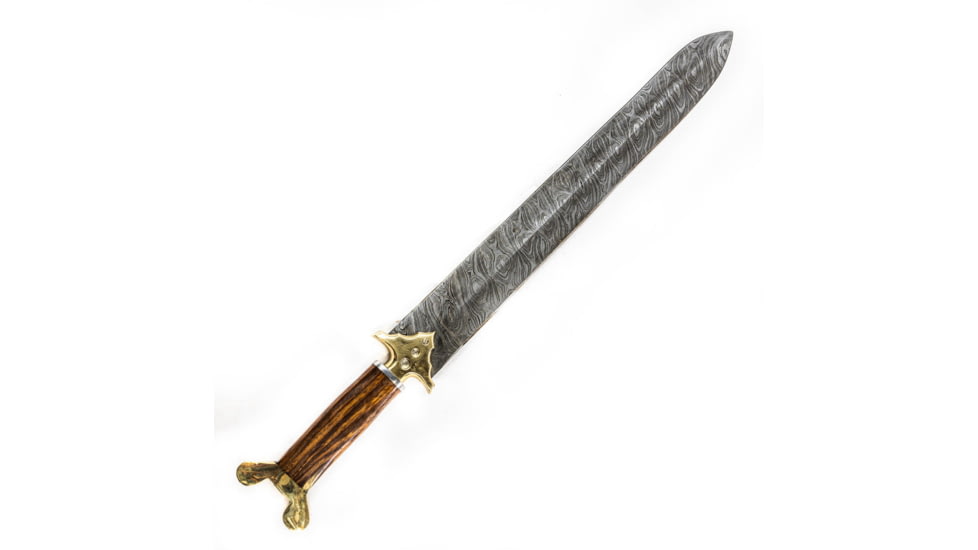 Battling Blades Acinaces Scythian High Carbon Damascus Steel Sword, 25in, 6830472462508