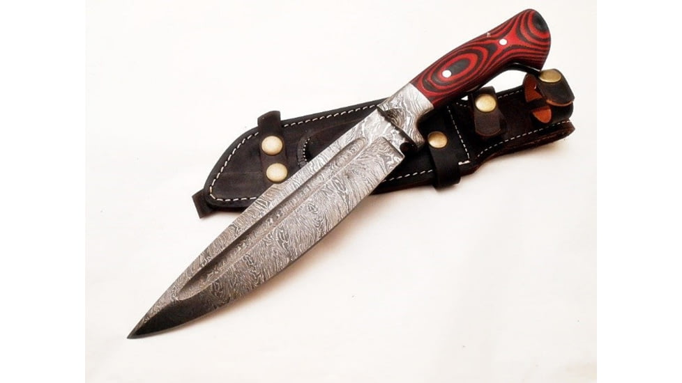 Battling Blades Bowie 3 Hunting Knife, High Carbon Damascus Steel Blade, 642122776610