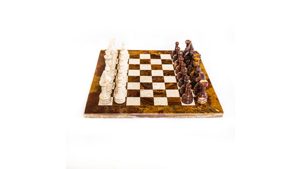 Battling Blades Copy Of Marble Chess Set White And Black Marble Chess Board With Chess Pieces, 12in, 5577783115938