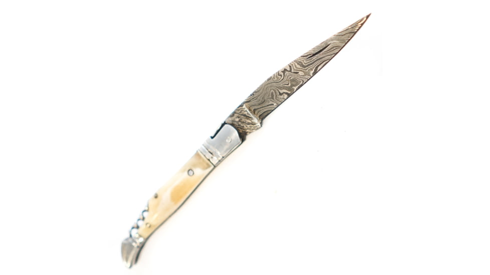 Battling Blades Folding Pocket High Carbon Damascus Steel Bone Handle Knife, 8in, 4475249098883