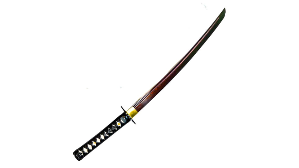 Battling Blades Katana Wakizashi Short Japanese Sword, High Carbon 1095 Steel, Red, 30in, 7077148623020