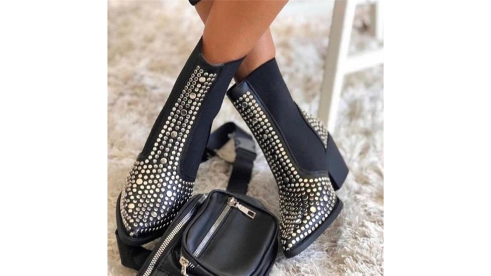 Battling Blades Rivets Elastic Chelsea - Ankle Boots - Womens, 7536009281708