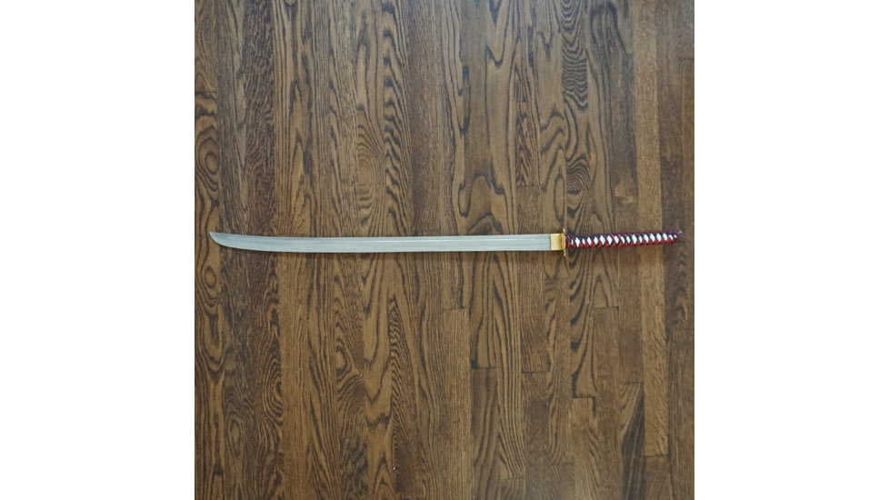 Battling Blades Samurai Katana Handmade High Carbon Damascus Steel Sword, Red, 40.5in, 397859258402