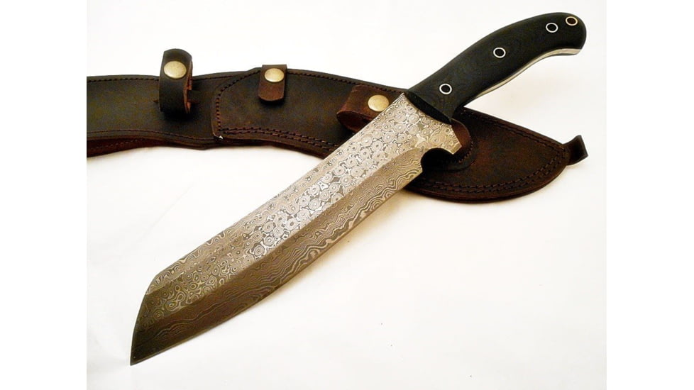 Battling Blades Tanto Hunter Bowie Knife, High Carbon Damascus Steel Blade, 1497383370786