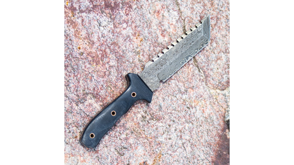 Battling Blades Tracker Hunting Knife 1, High Carbon Damascus Steel Blade, 642046132258