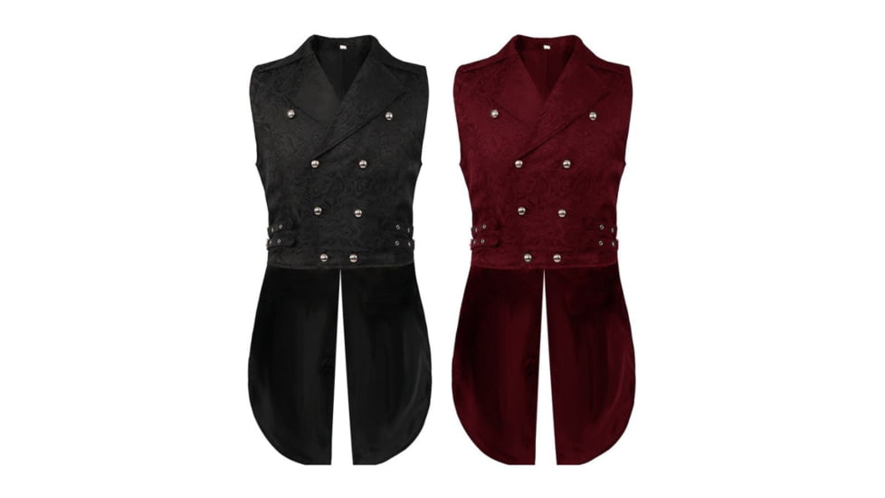 Battling Blades Victorian Elegance Renaissance Jacquard Swallowtail Waistcoat CCF04CC9, 7678262050988