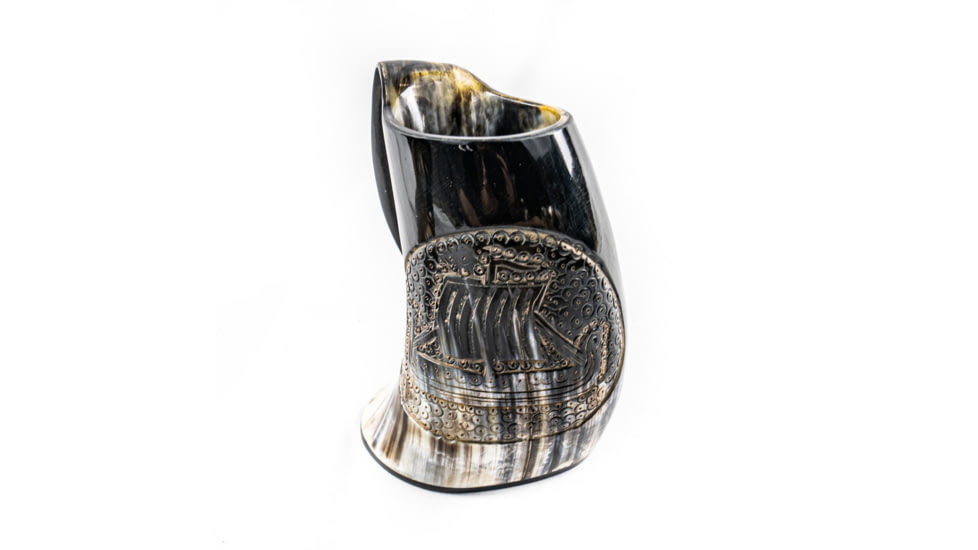 Battling Blades Viking Horn Mug With Viking Ship Etching, 16 Fl Oz, 6833275404460