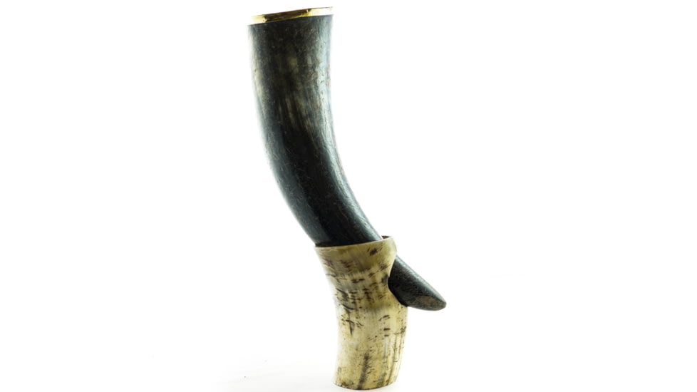 Battling Blades Viking Small Drinking Horn With Horn Stand And Decorative Metal Rim Buffalo Horn, 8 Fl Oz, 1387279712290