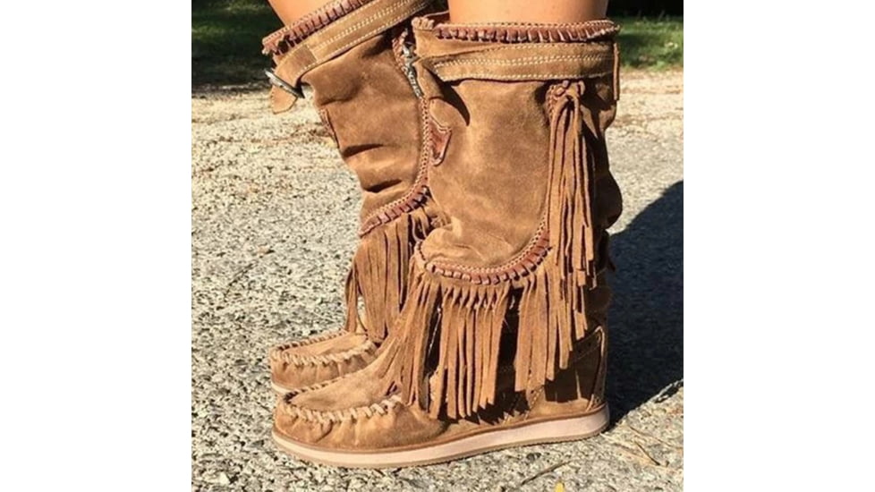 Battling Blades Western Fringe Mid Calf - Boots, 7500033884332