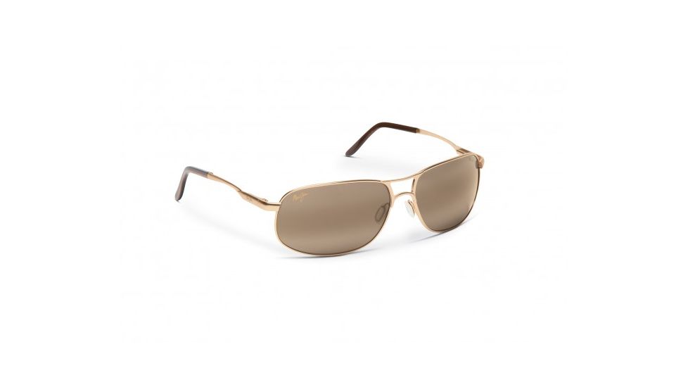 Maui Jim Bayfront Sunglasses w/ Gold Satin Frame and HCL Bronze Lenses - H205-16, Quarter View