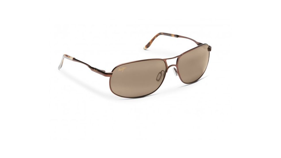 Maui Jim Bayfront Sunglasses w/ Gloss Brown Frame and HCL Bronze Lenses - H205-25, Quarter View