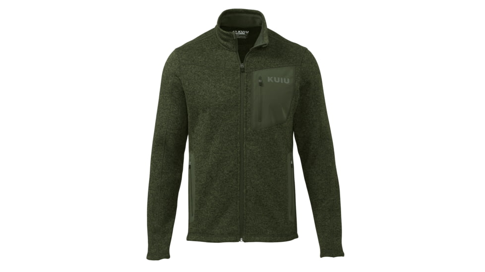 KUIU Base Camp Full Zip Sweater - Mens, Verde Green, 3XL, Adult, Male, 7477995143326