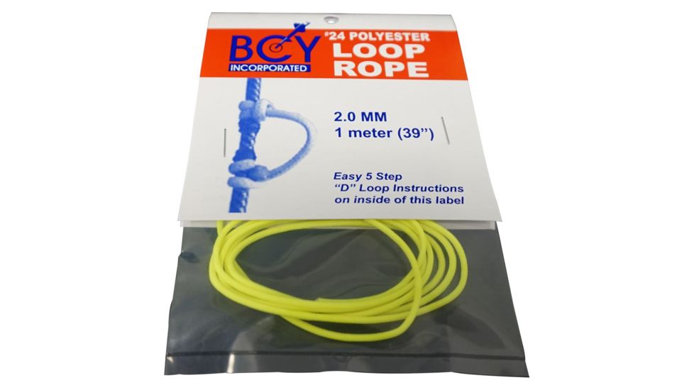 BCY Size 24 D Loop Rope, Neon Yellow 1 m 66531