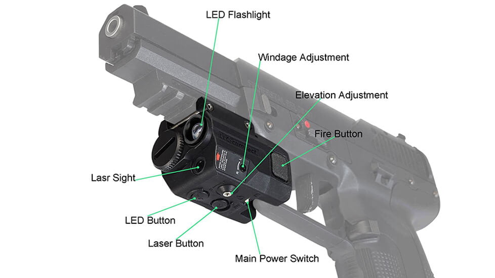 Beamshot Green Laser Sight , CR2, Green, Black, 157-94021G