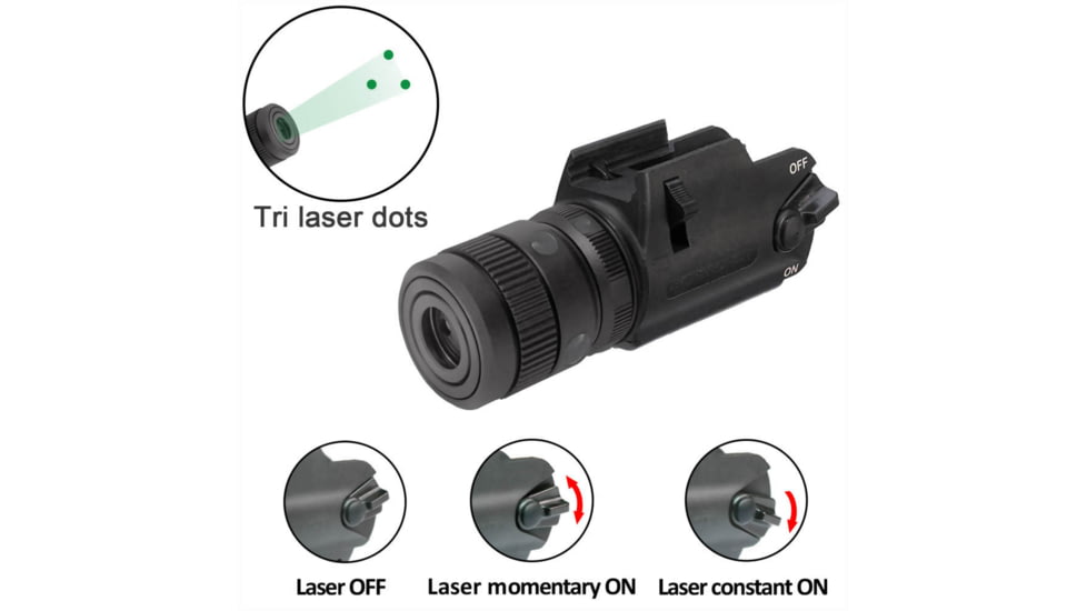 Beamshot Triple Dot Green Laser Sight, Black, BS8200G