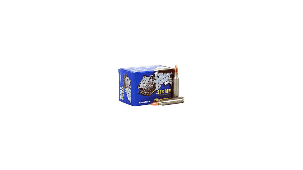 Bear Ammunition Silver Bear .223 Remington 55gr. Fmj Zinc Plated 20-pack