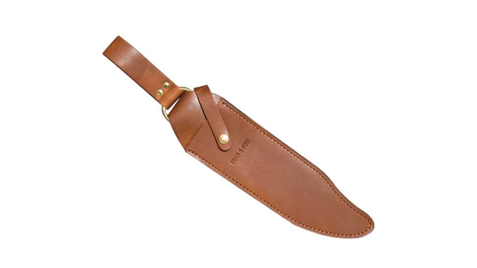 Bear and Son Knives Gold Rush Bowie Fixed Blade Knife, 9in, Sandvik 12C27M Stainless Steel, Bowie, Cocobola Handle w/ Leather Sheath, CB00