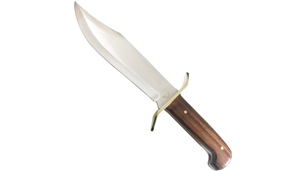 Bear and Son Knives Gold Rush Bowie Fixed Blade Knife, 9in, Sandvik 12C27M Stainless Steel, Bowie, Cocobola Handle w/ Leather Sheath, CB00
