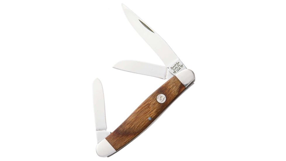 Bear and Son Knives Medium Stockman Folding Knife, 2.38in, 1095 Carbon Steel, Walnut Handle, C218