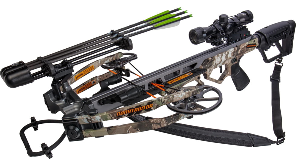 Bear Archery Bear Archery BearX Constrictor Crossbow Package with Illum Scope Rope &amp; Bolts RH / LH - Veil Stroke Camo, AC96A2A2200