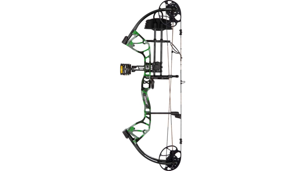 Bear Archery Royale RTH Compound Bow Package, Right Hand, 50lb, 27in, Black/Green, AV02A211C5R