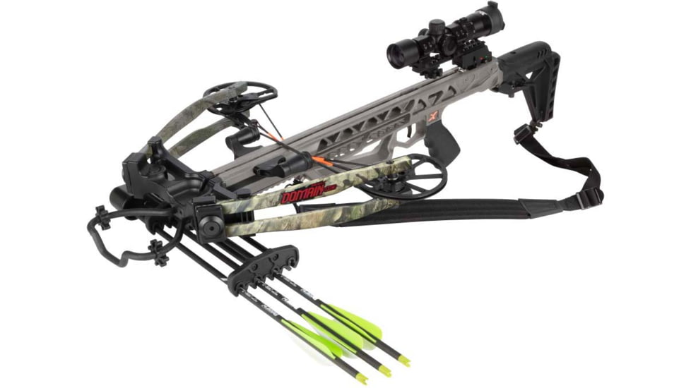 Bear Archery Bear-X Xbow Domain 410 Crossbow Kit, 410fps, 185lbs, Stone/Mossy Oak Country Dna, AC96B2B2203