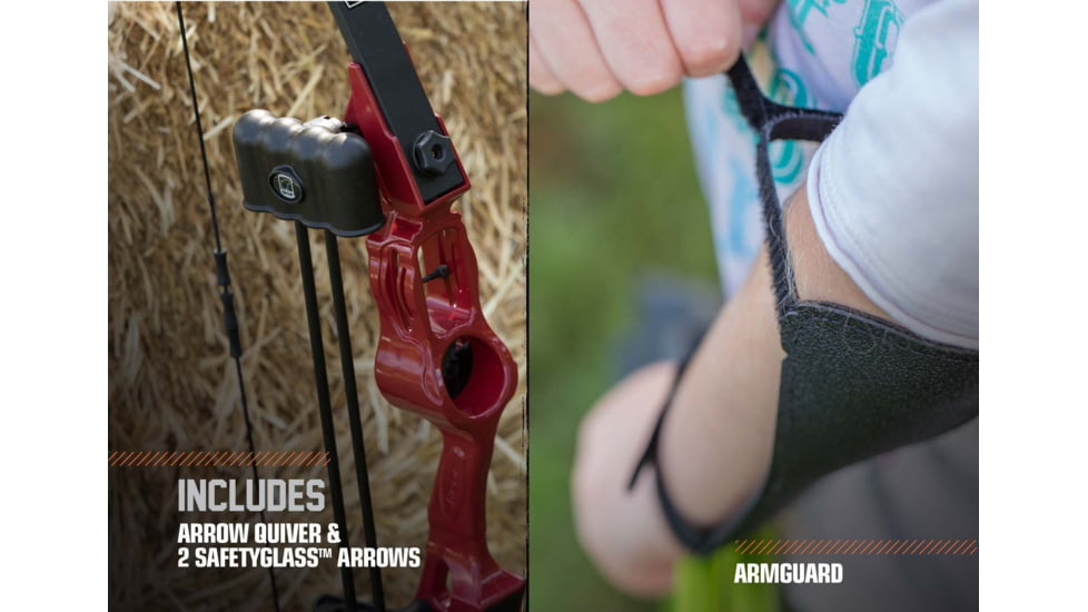 Bear Archery Flash Bow Set, Red 16-24 in. 5-18 lbs. RH/LH, AYS500RD