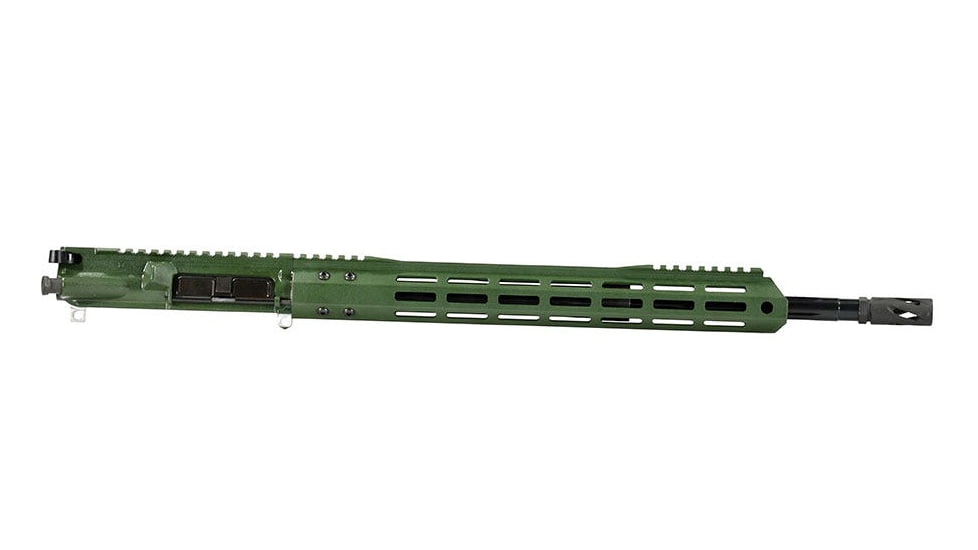Bear Creek Arsenal AR-15 .223 Wylde Powder Coat Textured GI Green Upper Receiver, 18in Black Nitride Straight Fluted Heavy Barrel, 1-7 Twist, Mid-Length, 15in MLOK, 9340N223WMHB1817MFTXG