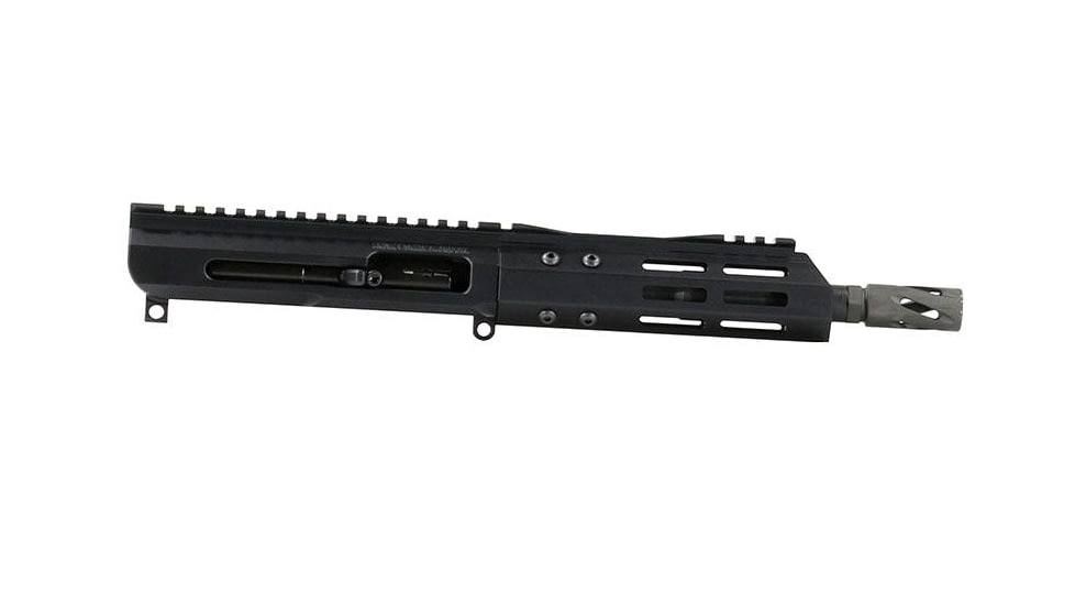 Bear Creek Arsenal AR-9 9MM Billet Right Side Charging Bufferless Upper Receiver, 7.5in Parkerized M4 Barrel, 1-10 Twist, Gas System- Blow Back, 6.5in MLOK, 9354NSCH9MMPM475110PBUF
