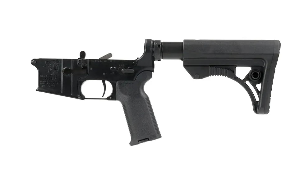 Bear Creek Arsenal AR-15 Multi-Caliber Forged Lower Assembly with Upgraded UTG Tactical Stock, Magpul MOE-K2 Grip Velocity 3lb Trigger, Black Anodized, LAAR15-FLCMV