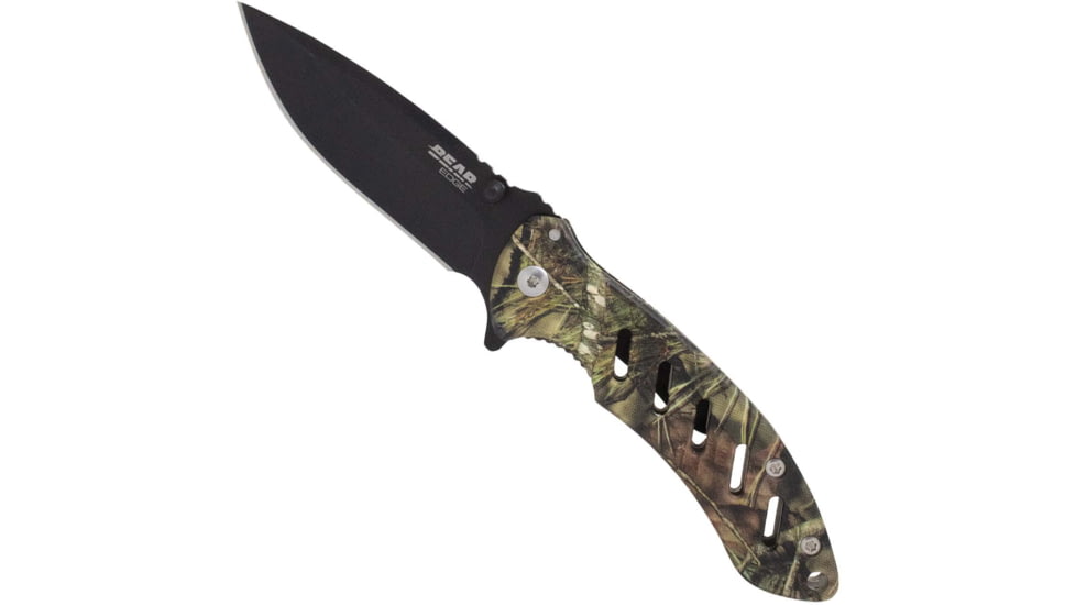 Bear Edge Brisk 1.0 Folding Knife, 3.25in, 440 Stainless Steel, Stainless Steel w/Soft Touch Coating Handle, Realtree Edge, 61507